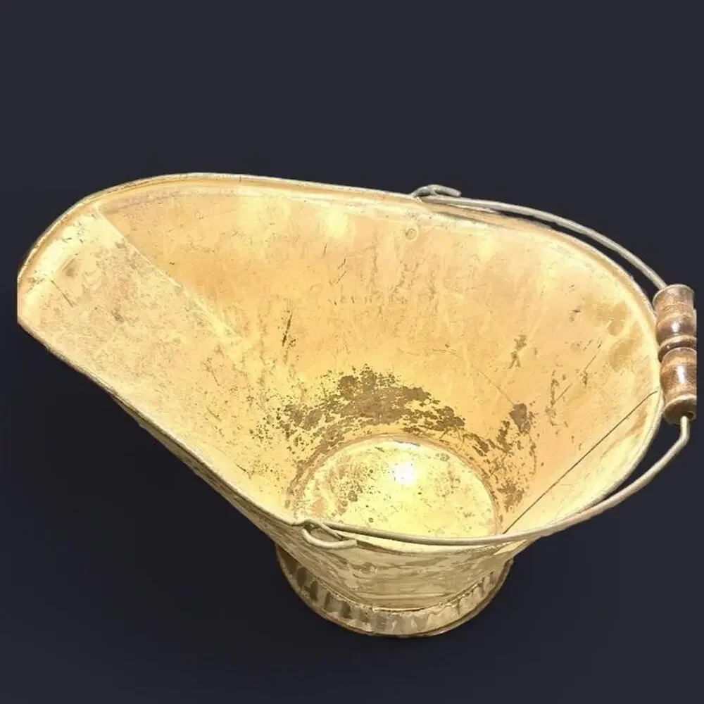 🚨 ANTIQUE Brass Coal Pail Scuttle Bucket Fireplace, Planter, Wine Cooler, etc🔥